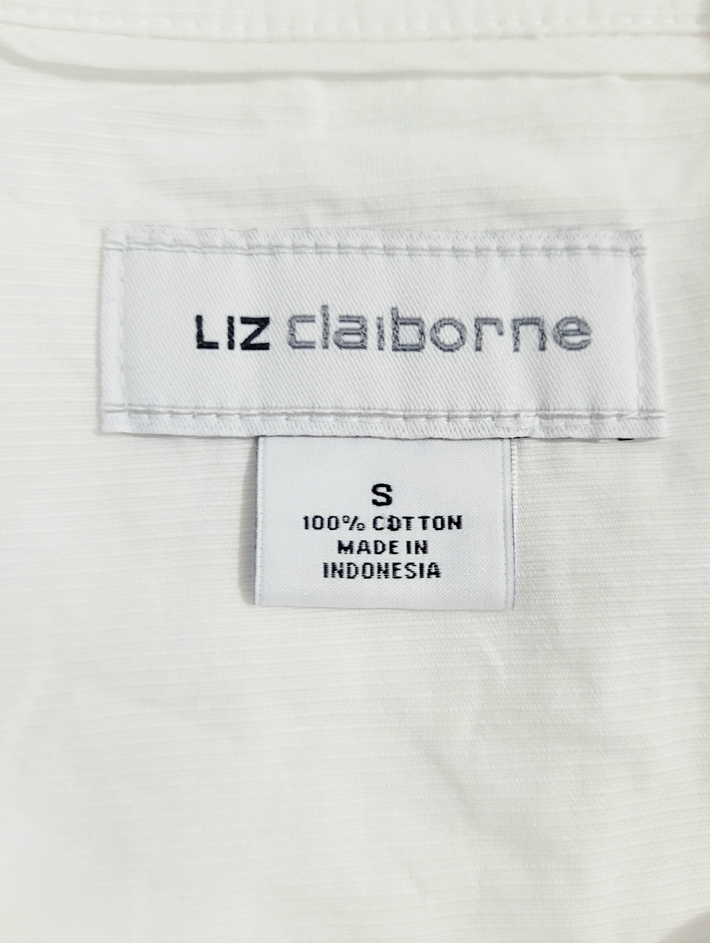 Liz Claiborne White Blouse Tunic Womens Size Small 100% Cotton Popover Classic - Picture 8 of 12